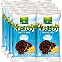 Gullón -Tortitas Maíz y Chocolate Negro Vitalday -sin azúcar- sin gluten- 800 g- Pack de 8